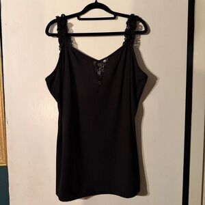 BloomChic Black Camisole with Lace Detail